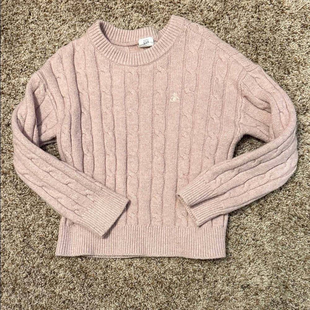 GAP Kids Light Pink Cable Knit Sweater